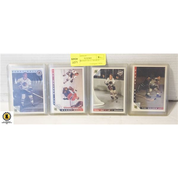 LOT OF 4 BOBBY HULL SPORTS CARDS