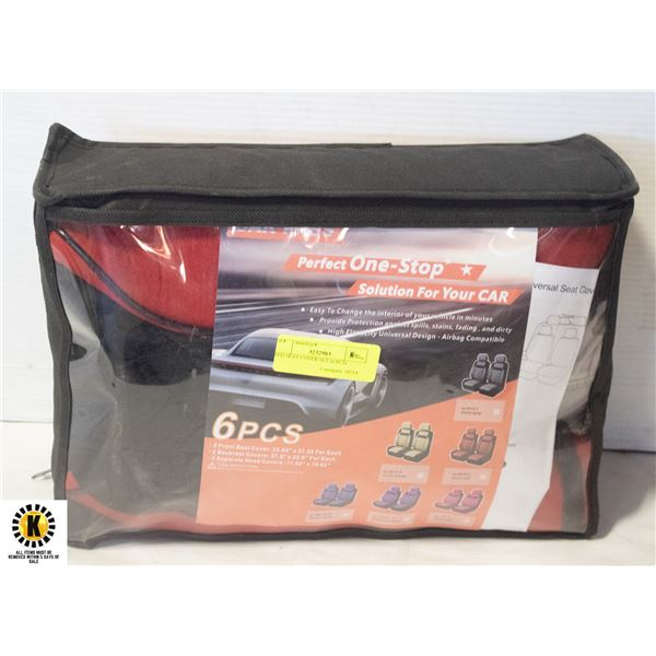 RED SEAT COVER SET (6 PCS)