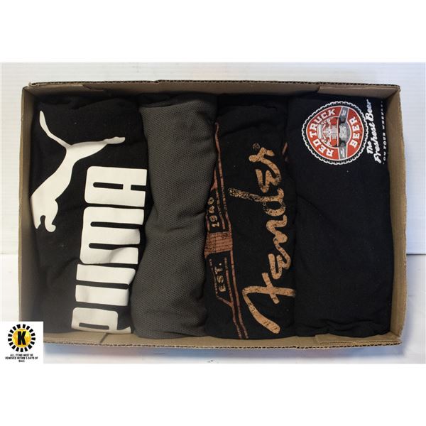4 MENS XL SHIRTS INC FENDER/PUMA/RED TRUCK BEER