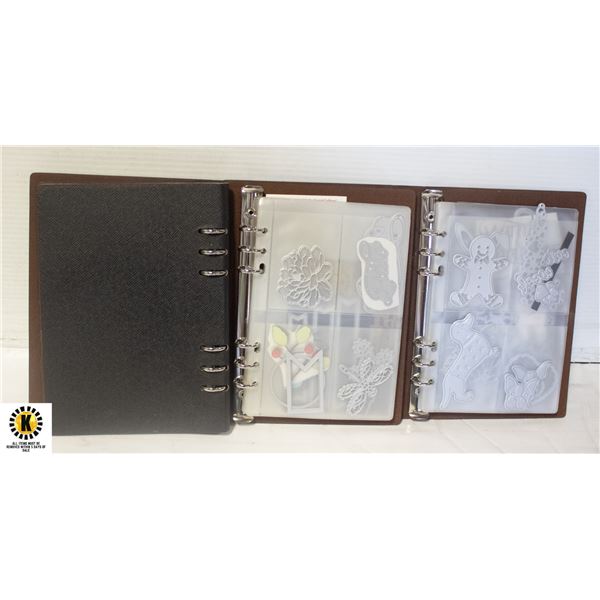 3 DIE HOLDER BOOKS WITH VARIOUS DIES