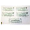 Image 2 : 5 X 1973 CANADA $1 BILLS
