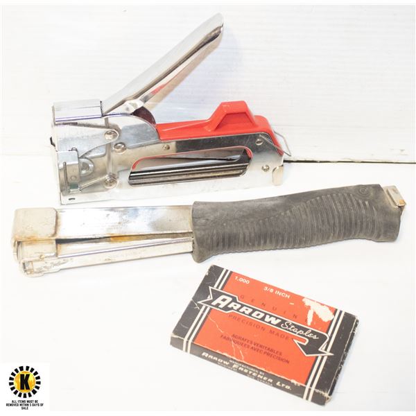 STAPLE GUN AND TACK HAMMER AND STAPLES
