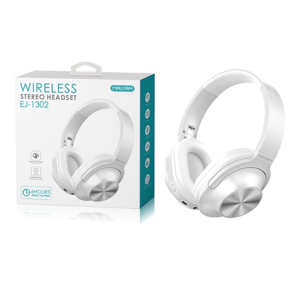 NEW WHITE MAXAM BLUETOOTH 5.0 WIRELESS HEADPHONES