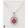 Image 1 : #30- PINK TOPAZ PENDANT & NECKLACE 18"