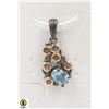 Image 1 : #31-SKY BLUE TOPAZ &  AMETHYSY PENDANT