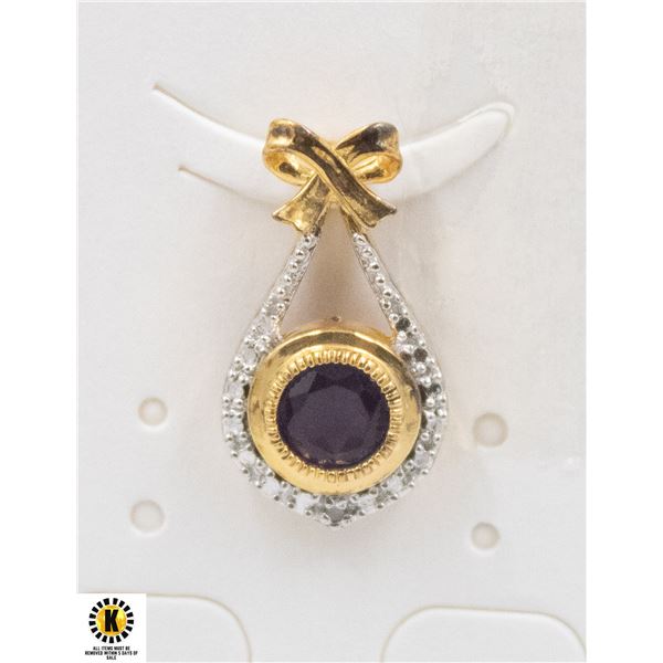 #17-UNHEATED AMETHYST & CZ PENDZNT