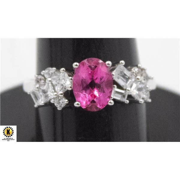 #39-PINK TOPAZ RING SIZE 7