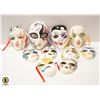 Image 1 : FLAT OF SMALL VINTAGE CERAMIC MASKS