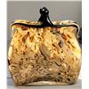 Image 2 : 21)  HAND CRAFTED GLASS "PURSE" VASE,  7.5" X 6