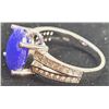 Image 2 : 7)  SAPPHIRE BLUE OVAL SPINEL WITH SPLIT SHANK WIT
