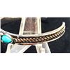 Image 2 : 4)  TIBETAN SILVER AND TURQUOISE OPEN BANGLE STYLE