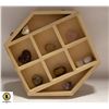 Image 1 : WOODEN WALL DISPLAY WITH ASSORTED GEMSTONE HEARTS