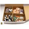 Image 1 : 3LB BOX OF ASSORTED TUMBLE STONES, RAW STONES &