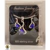 Image 1 : BLUE .925 STERLING SILVER NECKLACE SET