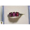 Image 1 : RUBY  RING .925 SILVER SIZE 8 1/2