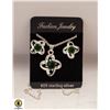Image 1 : GREEN .925 STERLING SILVER NECKLACE SET