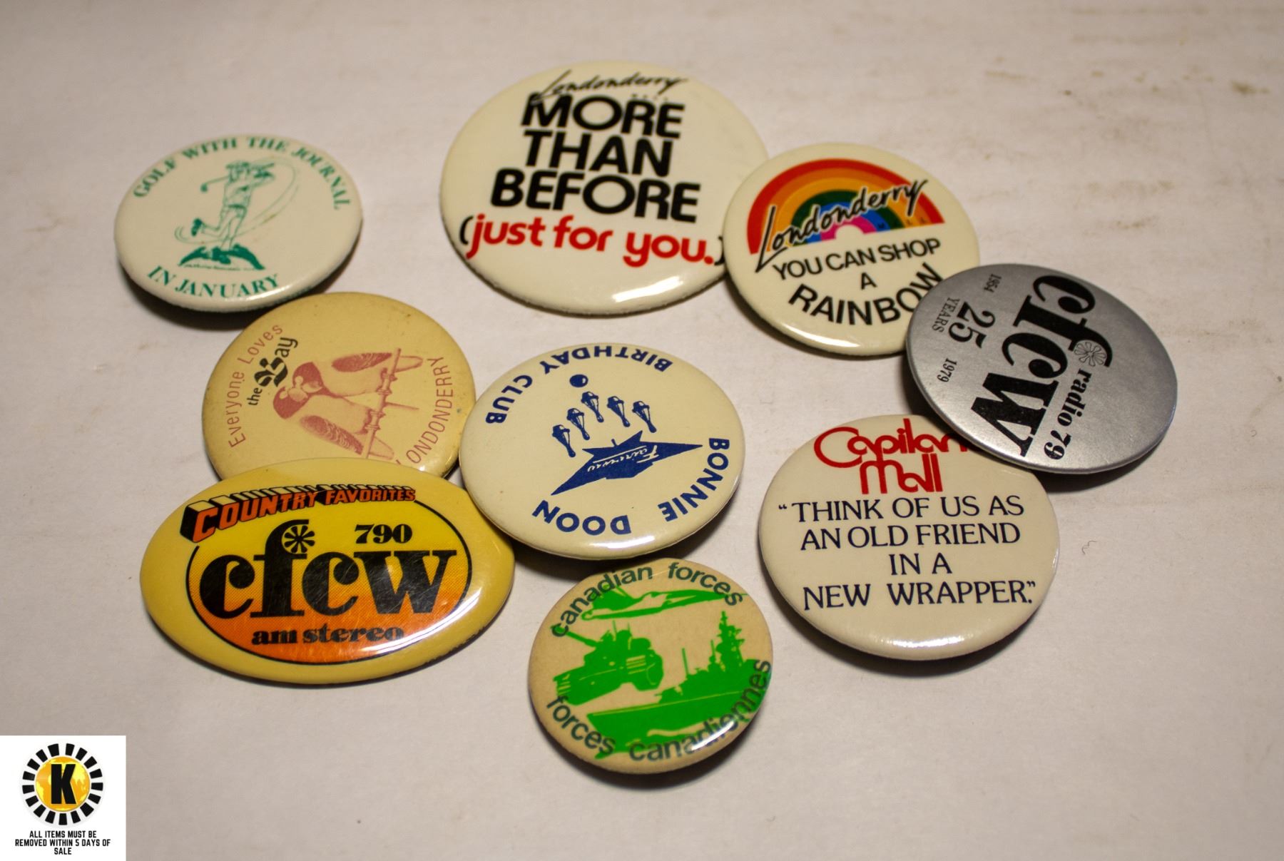 LOT OF 10, 1970'S VINTAGE MISC. PINBACK BUTTONS