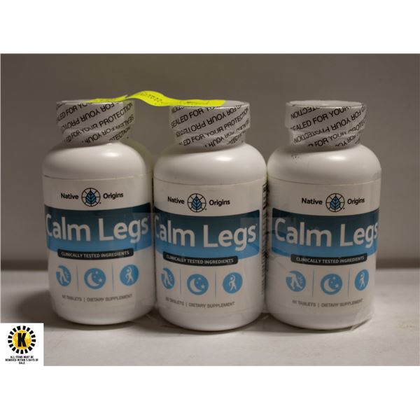 NEW SEALED 3 BOTTLES CALM LEGS CLINICALLY