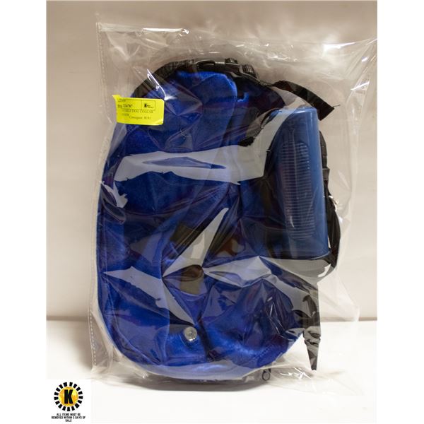 BUSTER INFLATABLE DOG COLLAR BLUE MEDIUM NEW
