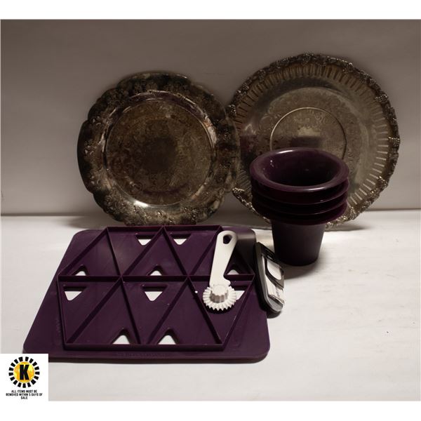 EPICURE BAKING AND VINTAGE DISPLAY TRAYS (Q)