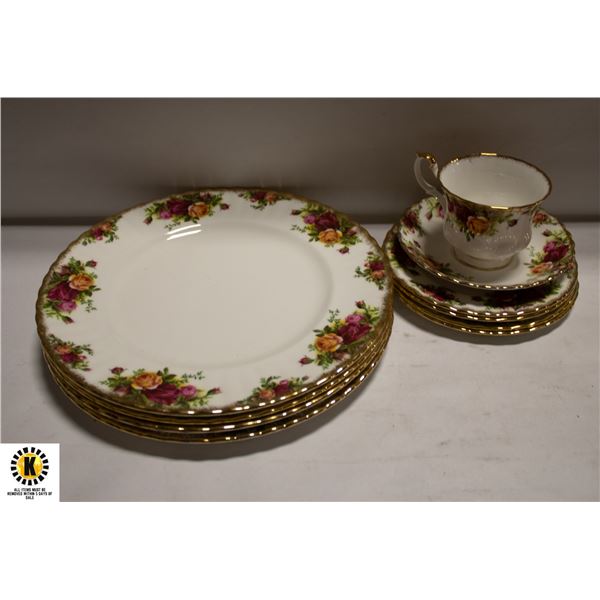 ROYAL ALBERT OLD COUNTRY ROSE DISHES & ONE TEACUP