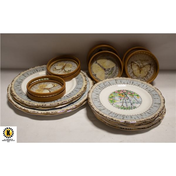 ROYAL ALBERT SILVER BIRCH PLATES AND BAMBOO