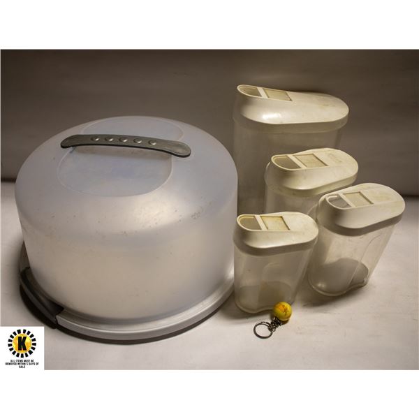 CANISTER SET AND CAKE CADDY (AS)