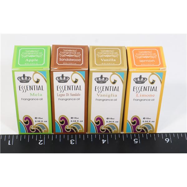 FOUR NEW 10L FRAGRANCE OILS. VANILLA, LEMON,