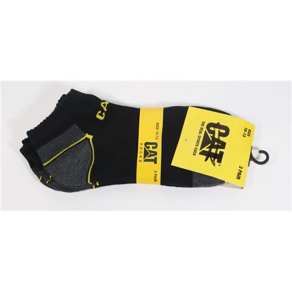 NEW 3 PACK CAT MENS LOW CUT SOCKS SIZE 10-13
