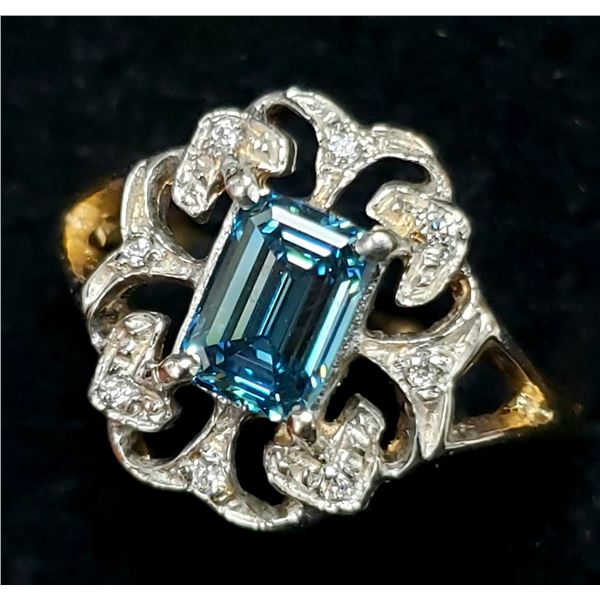 BZ1957-69K 10K BLUE DIAMOND RING