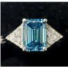 Image 1 : BZ1957-51K 14K LAB BLUE & NATURAL DIAMOND RING