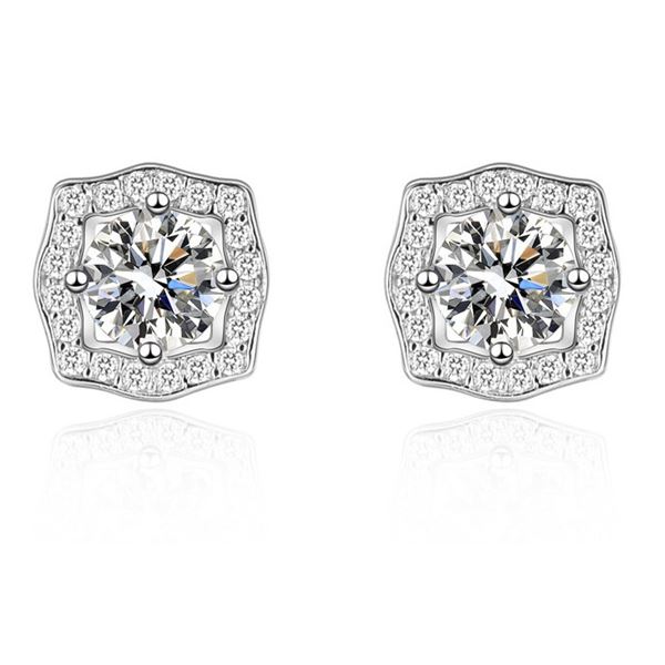 1 CT GRA CERTIFIED MOISSANITE 925 SILVER EARRINGS