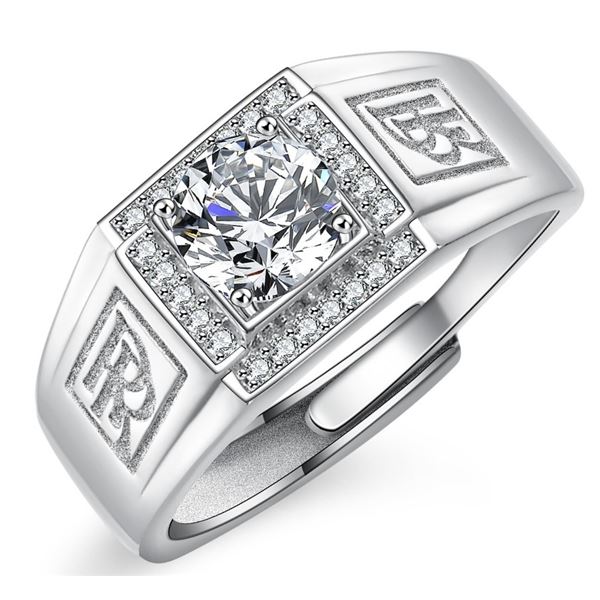 2 CT GRA CERTIFIED MENS MOISSANITE 925 SILVER "RR"