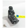 Image 1 : A WOLF SOAPSTONE HANDMADE IN CANADA SLED W/RIDER
