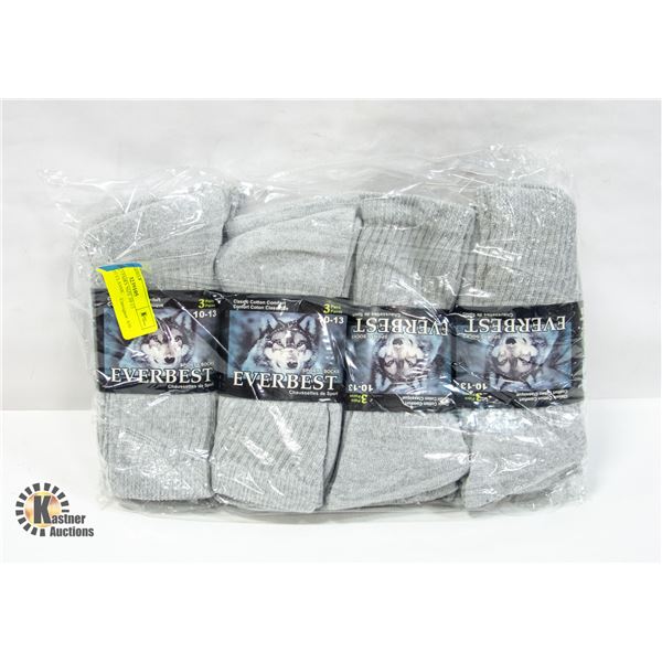 NEW 4 X 3 PAIRS SIZE 10-13 EVERBEST CLASSIC