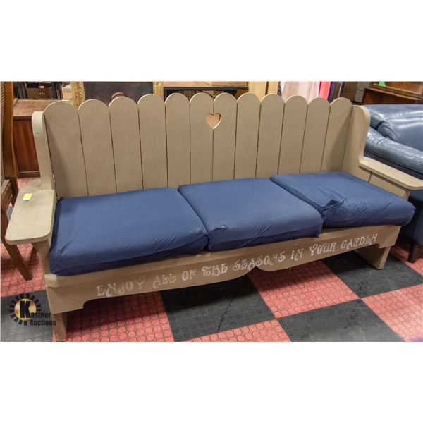 LARGE OUTDOOR WOODEN GARDEN BENCH