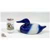 Image 1 : BLUE GLAZED CERAMIC MALLARD DUCK