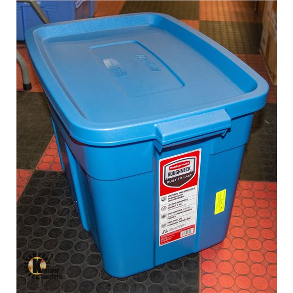 NEW RUBBERMAID 68 LITRE ROUGHNECK TOTE W/LID