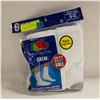 Image 1 : WHITE CREW SOCKS 6-12 SIZE 6-PACK FRUIT OF