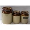 Image 1 : SET OF THREE ENGLISH KITCHEN CROCKS