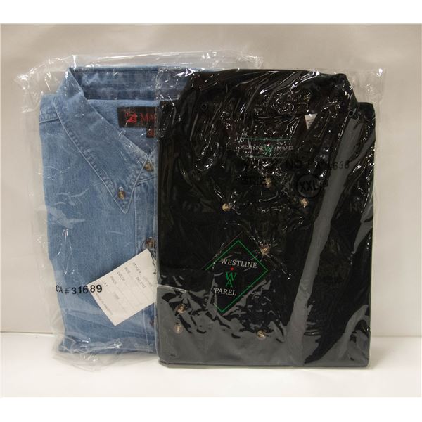 NEW MEN'S SHIRTS 1DENIM 1BLACK SIZE 2XL