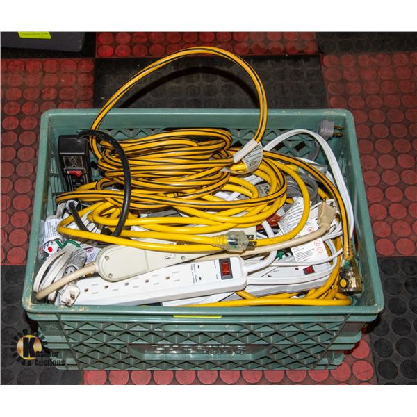 EXTENSION CORDS/SURGE PROTECTORS- BOX LOT ASST.