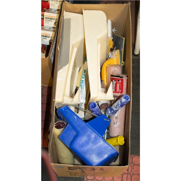 PAINTING SUPPLIES- BOX LOT ASSORTED