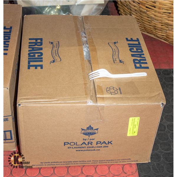 NEW CASE OF POLAR PRO PLASTIC FORKS 1000 PCS