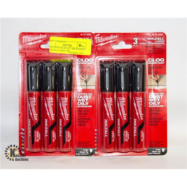 TWO NEW PACKS OF 3 MILWAUKEE INKZALL LARGE JOB