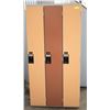 Image 1 : 3 SIDE-BY-SIDE ATTACHED METAL SCHOOL LOCKERS