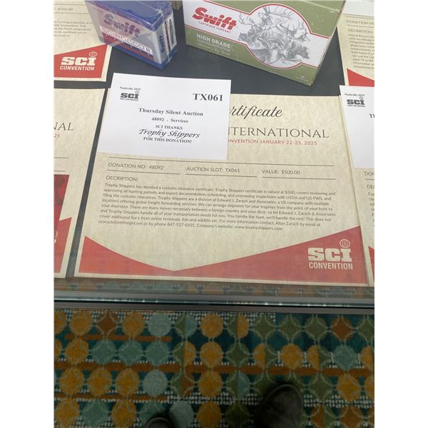 Customs Clearance Certificates