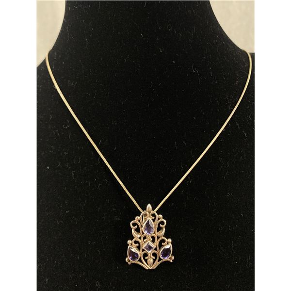 26" L Sterling Silver Necklace with a Beautiful Sterling Silver Pendant