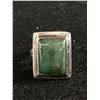 Image 2 : A Large Ladie's Green Jade Natural Stone Sterling Silver Ring