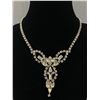 Image 2 : Vintage 1970's Rhinestone Choker Necklace with Clear Stones and Matching Earrings